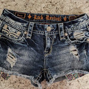 Like New Rock Revival Distressed Shorts 27